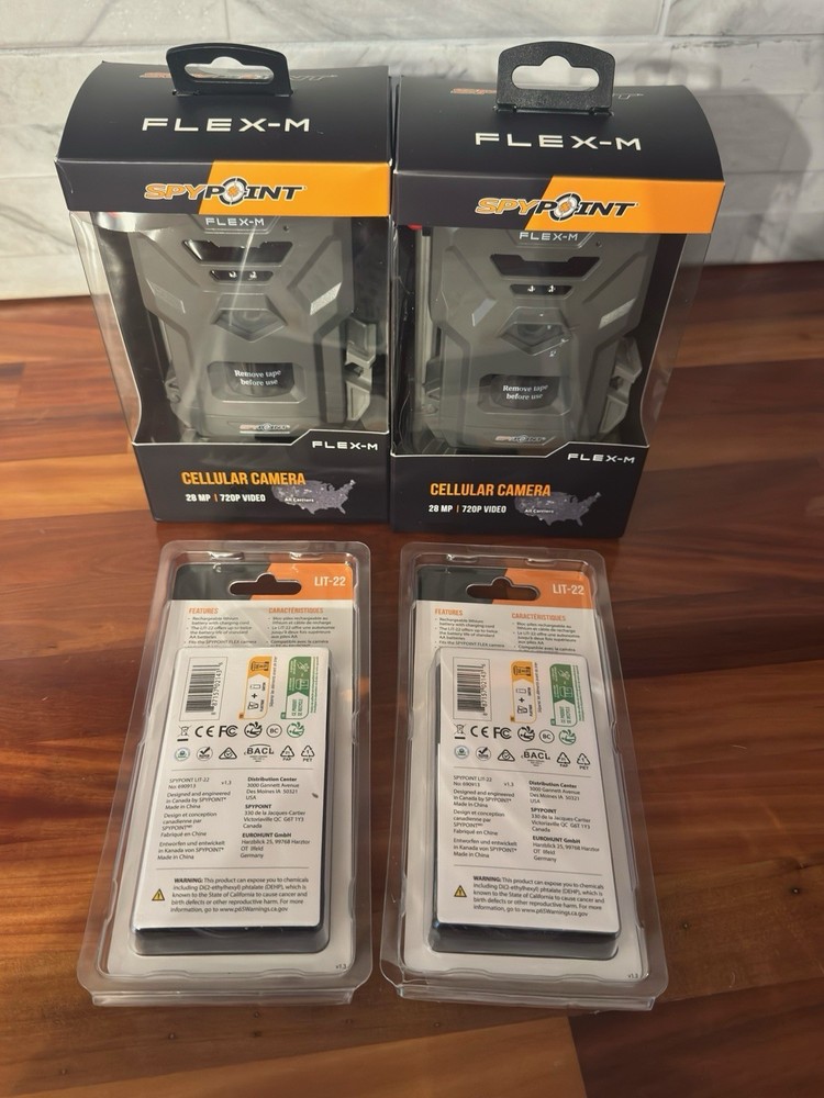 Spypoint Flex-X-M Wireless Cellular Game Trail Camera 40MP Twin Pack