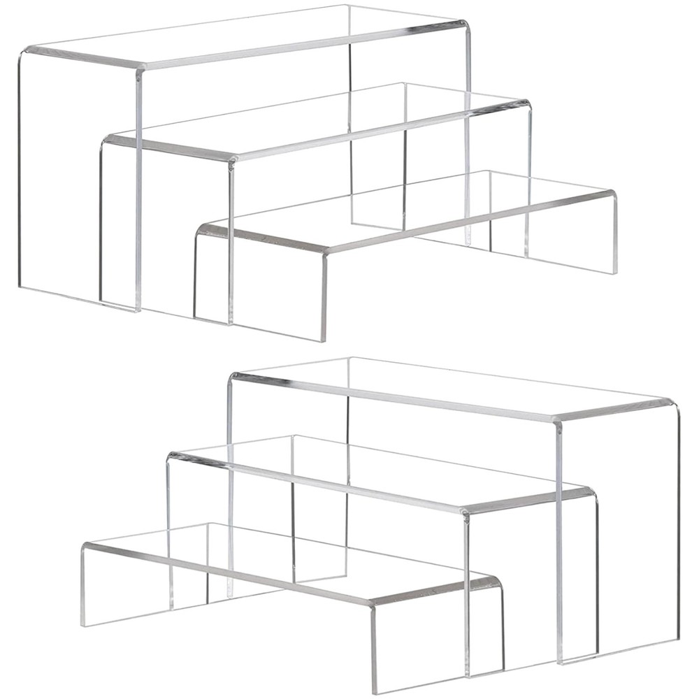 Clear Rectangular Acrylic Display Risers: Perfect for Collectibles & Retail