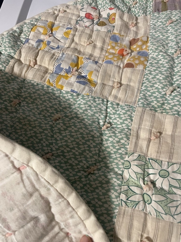 Vintage Round Circle Playmat Ninepatch Quilt