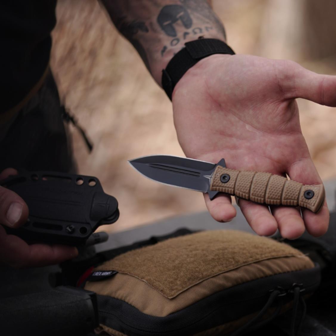 TAKUMITAK 6.5" Full Tang Tactical EDC Fixed Blade Knives w/ MOLLE Webbing Clip