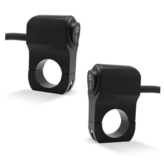 Motorcycle Handlebar Switch, 12V Waterproof Handlebar Light Switch with 2 PCS