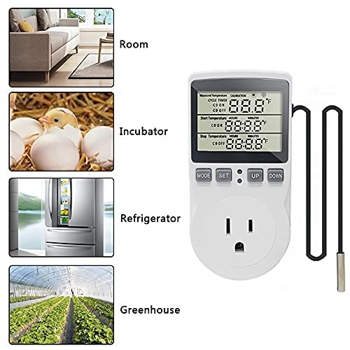 Digital Thermostat Plug Socket Temperature Controller Outlet 3m Probe Kt3100
