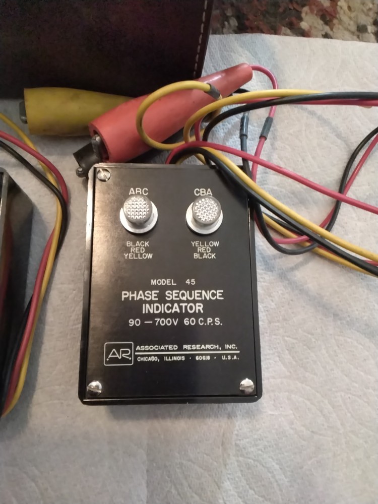 Vtg Electronics Associated Research Motor rotation Phase Sequence Indicator Set!
