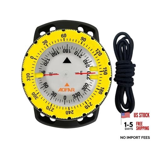 Dive Compass AF-Q60B Waterproof, Durable, Compact. Drawstring Style Compass