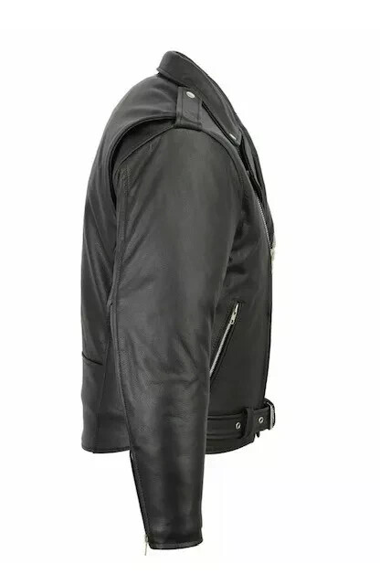 Premium Mens Brando Classic Leather Jacket Genuine Leather Bikers Leather Jacket