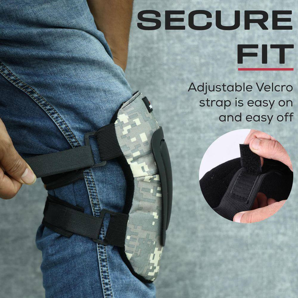 Camouflage Multi-Purpose Knee Pads with Soft Foam Padding, TPR Cap and Adjustabl
