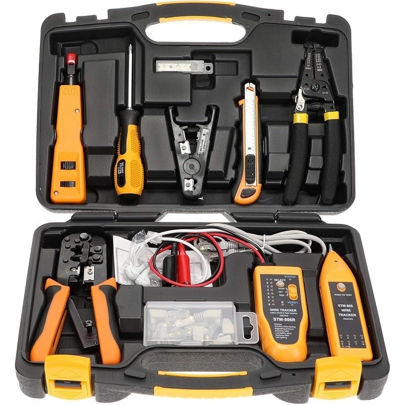 Lightweight Network Tool Kit Crimper Tester Punch Down Screwdriver Utility Knife
