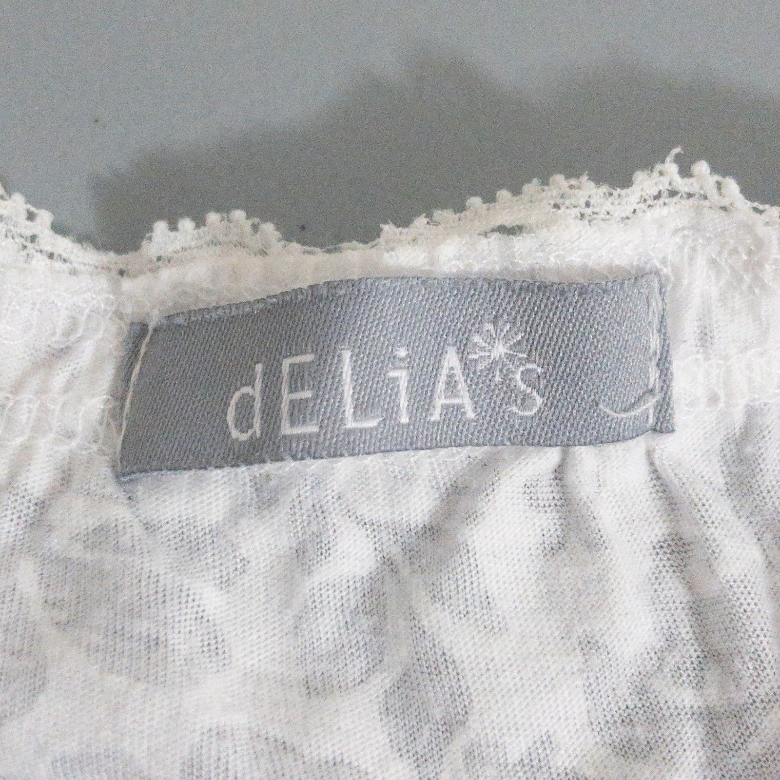 Delias Burnout Babydoll Y2K Tank Top Womens XS White Layer Piece