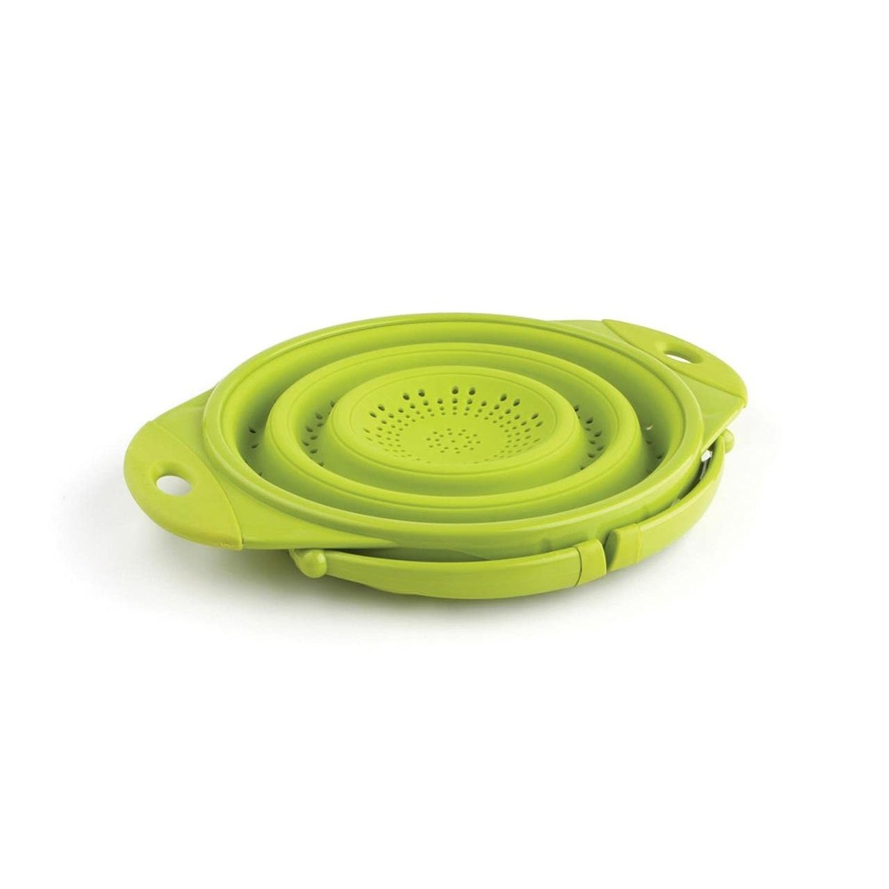POP Collapsible Silicone Colander, 10 inch diameter, Solid Green