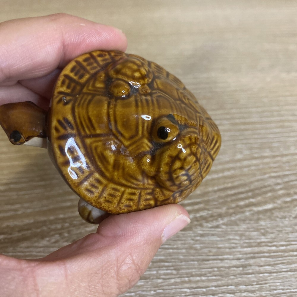 Ceramic Brown Turtle With Moving Head, Feet And Tail