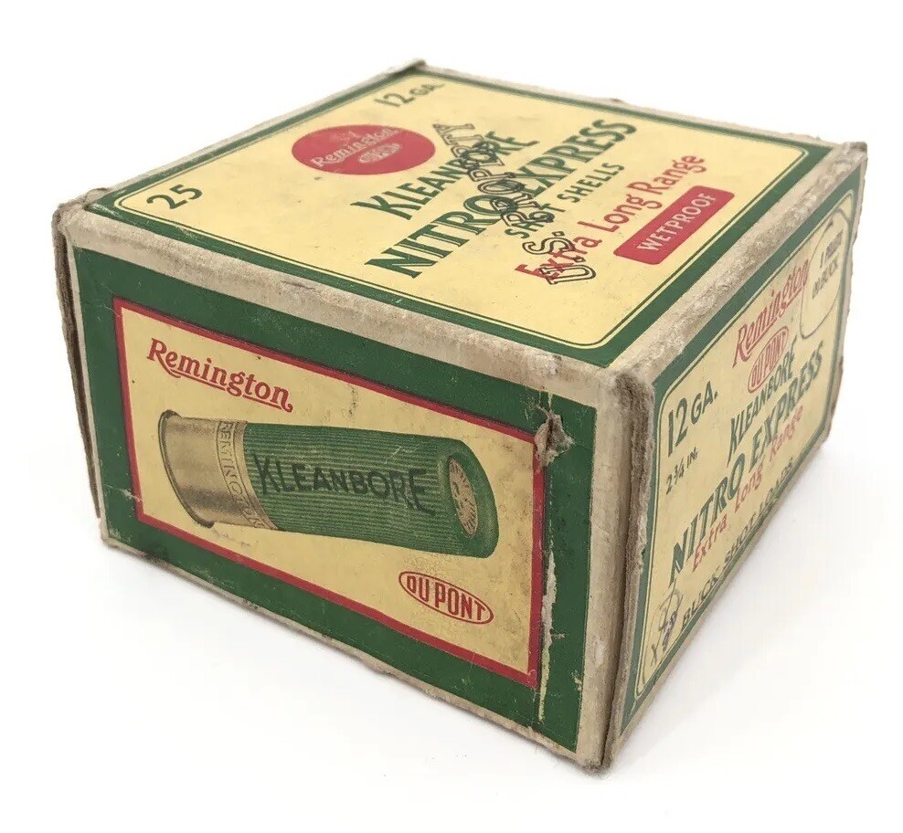 Remington Kleanbore Nitro Express Long Range Shot Shells Wetproof WWII EMPTY BOX