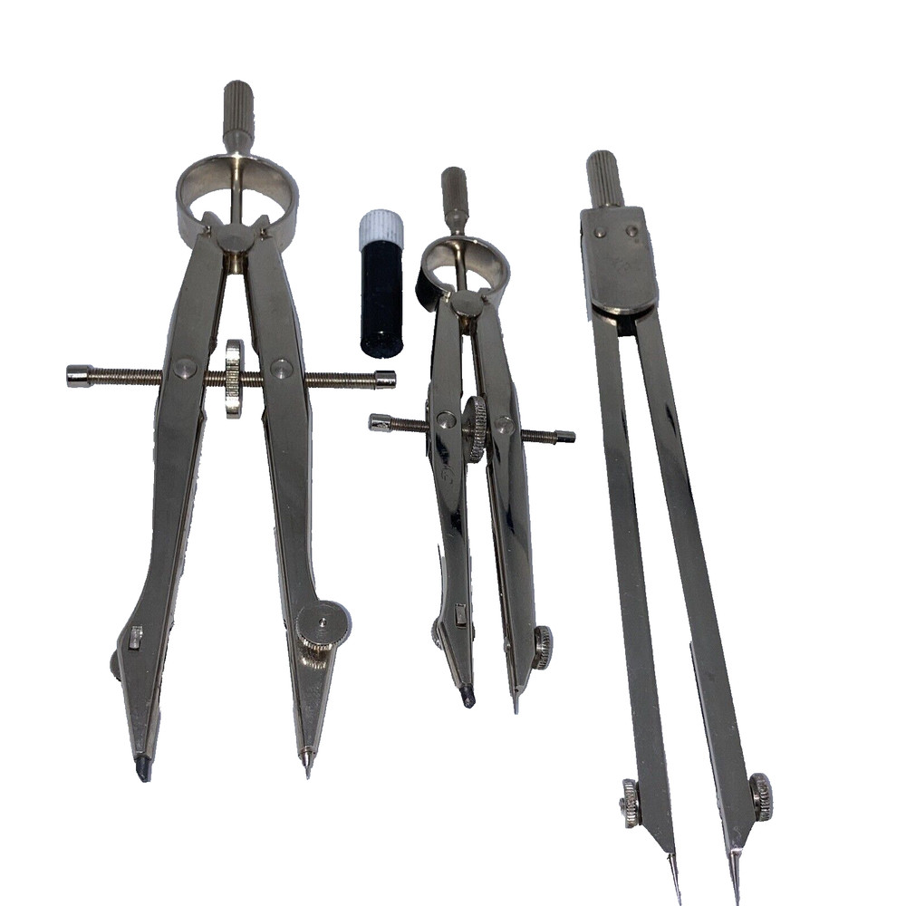 vintage 3 metal Drafting Tools Intertech Bavarian Drawing Instruments Germany