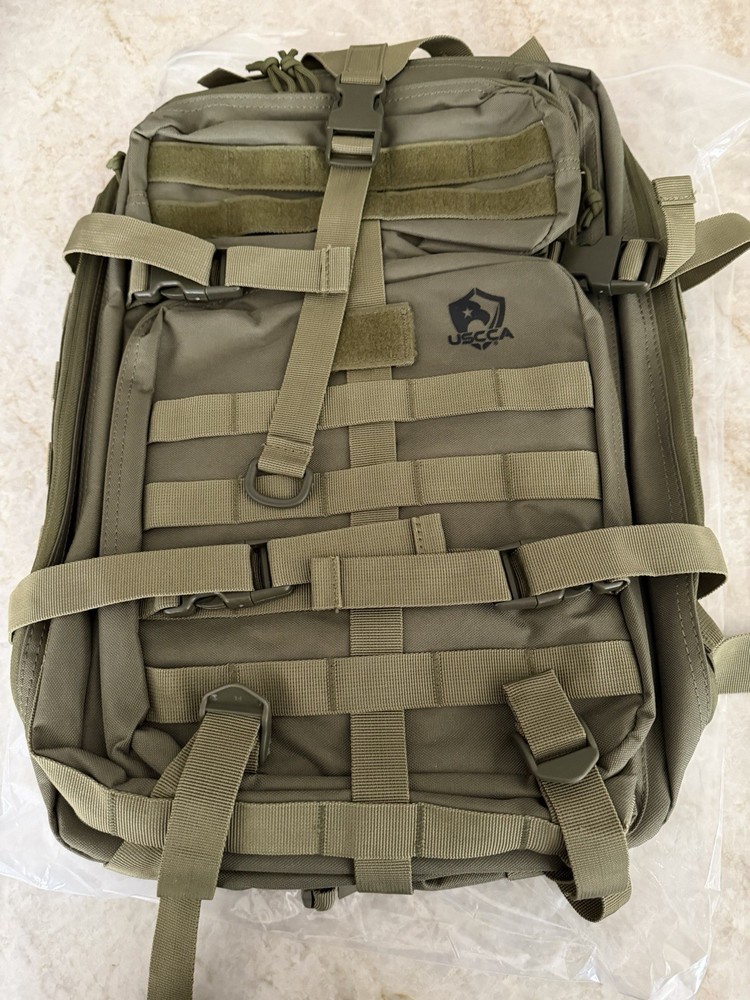 USCCA Military Green Tactical Backpack Adjustable Straps Multi Pocket