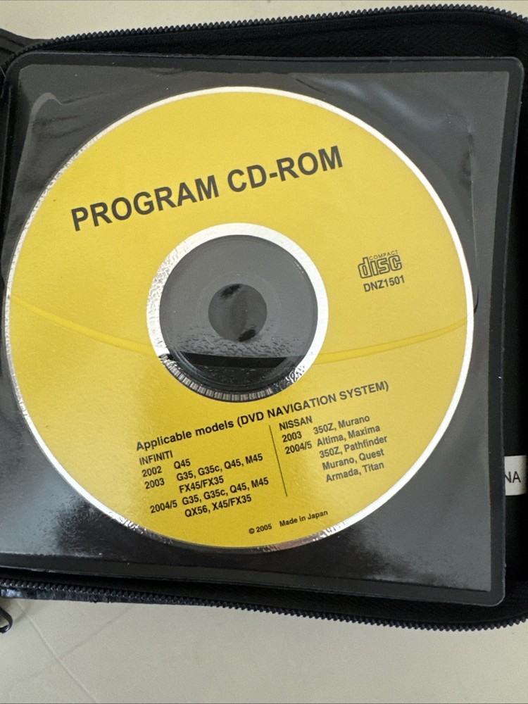 Nissan Infinity  Navigation Update Program CD-ROM (See below for applications)