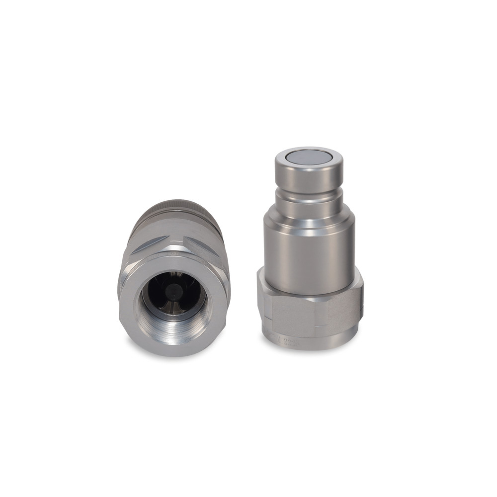 3/4″ Flat Face Hydraulic Quick Couplers Set - 1″ NPT Thread