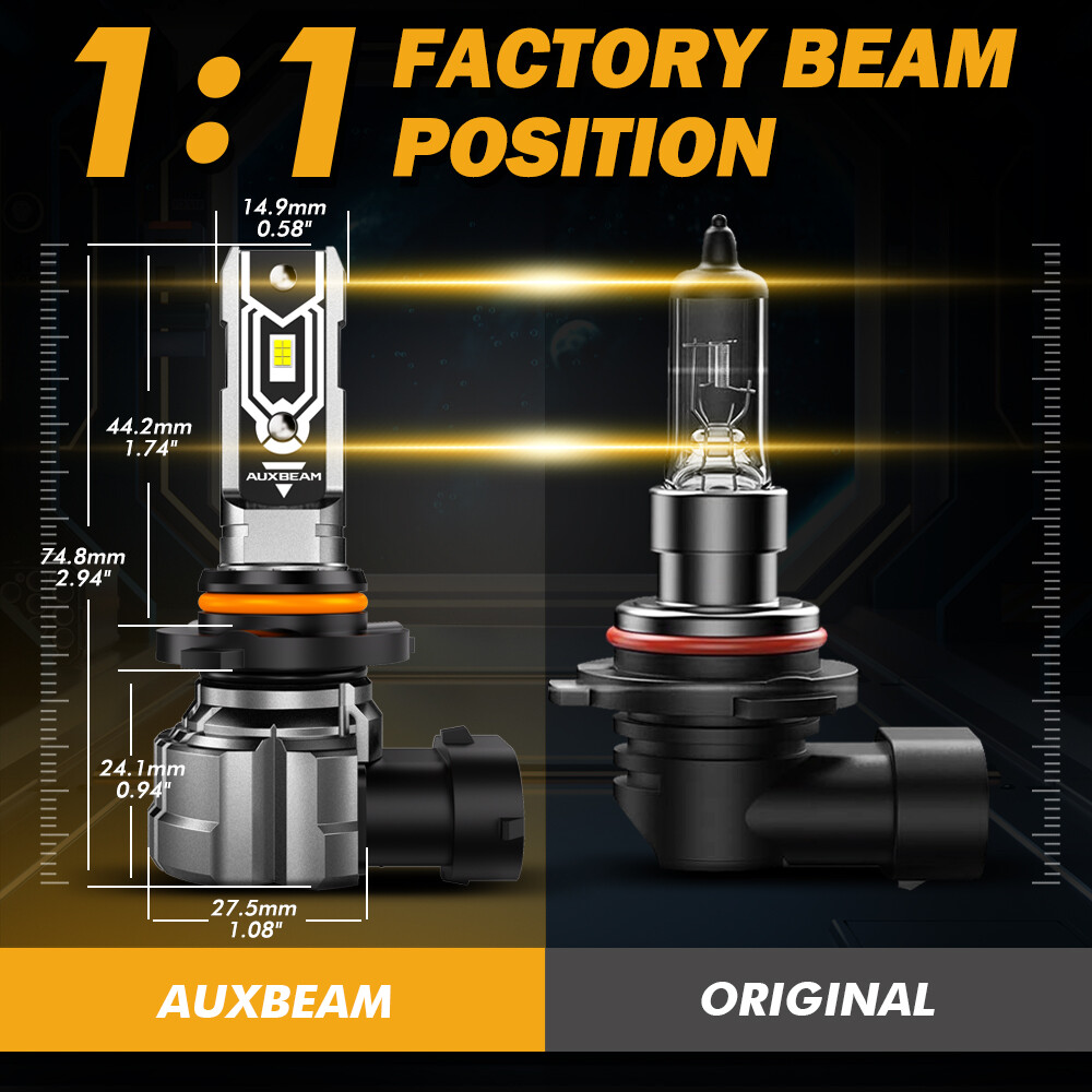 AUXBEAM H10 LED Fog Light Driving Bulbs 9145 9140 White 6000K Super Bright 120W