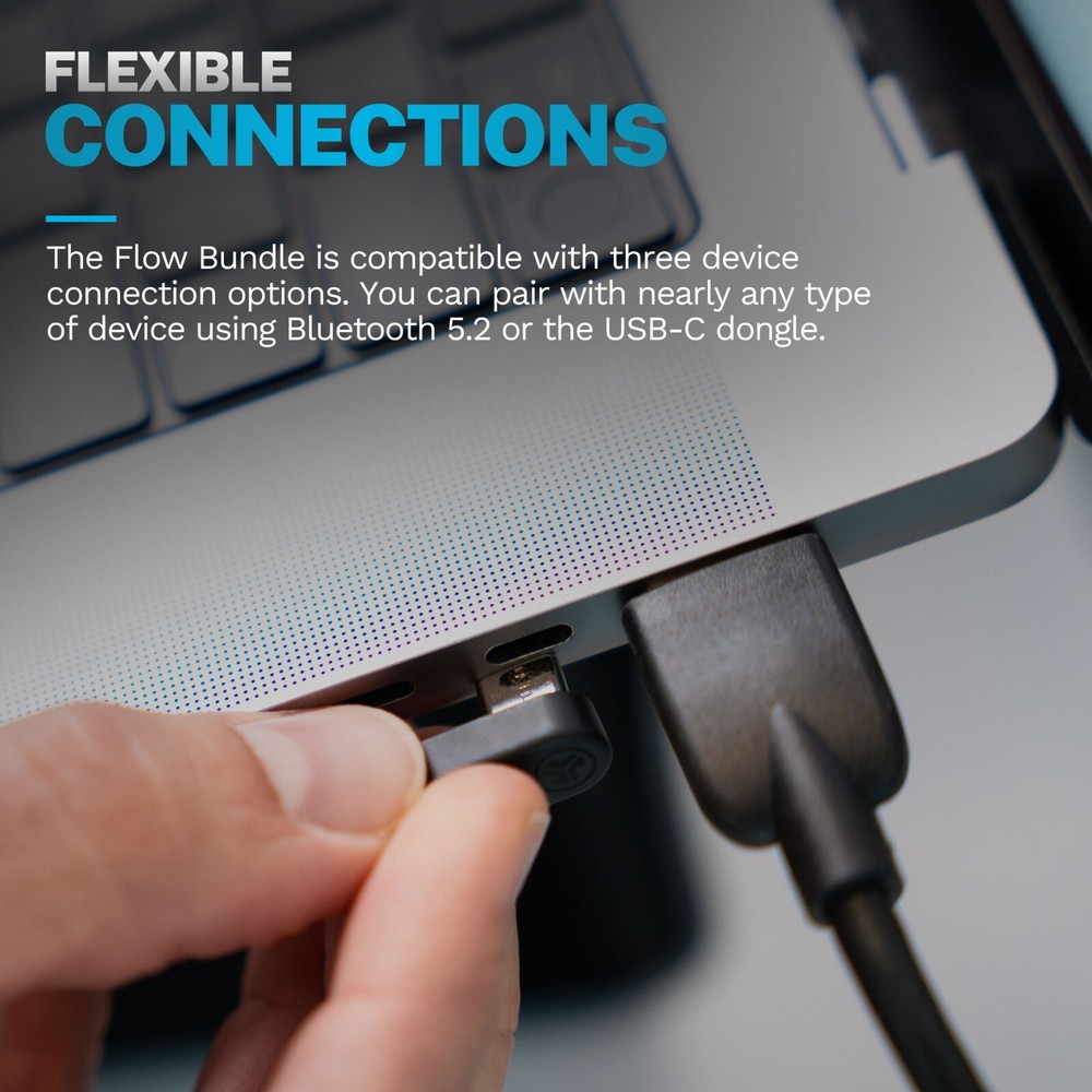 JLab Flow Wireless Keyboard & Mouse Combo: Multi-Device, Ergonomic Design, USB-C