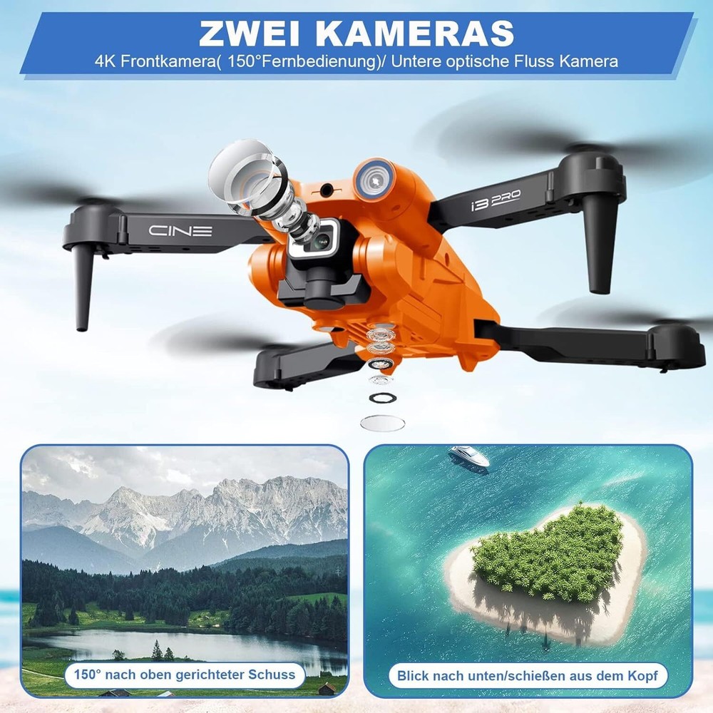 i3 PRO Foldable RC Drone 4K HD FPV Camera Obstacle Avoidance Quadcopter +Battery