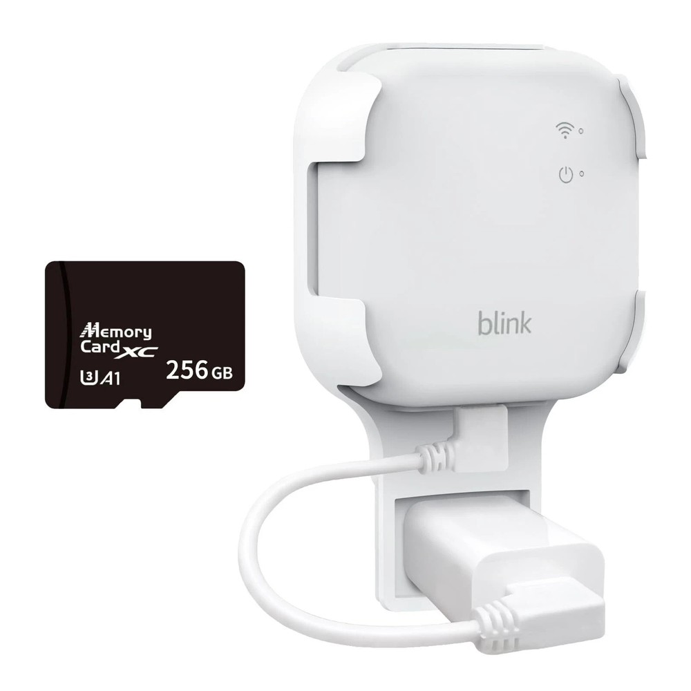 256GB MicroSD Card & Wall Mount for Blink Sync Module XR with Short Cable
