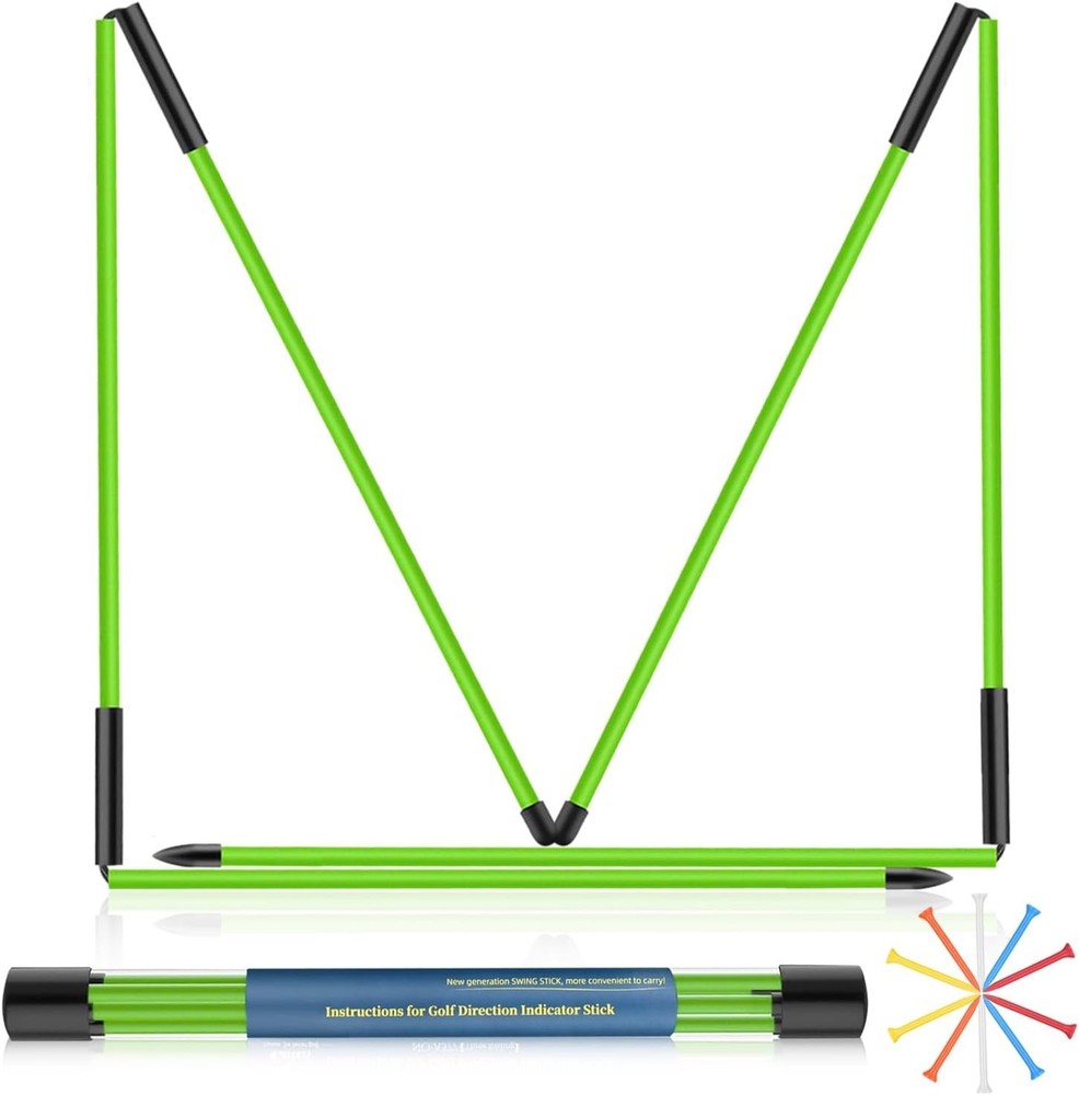 Golf Alignment Sticks 2 Pack, 48″Collapsible Practice Rods for Aiming/Putting...