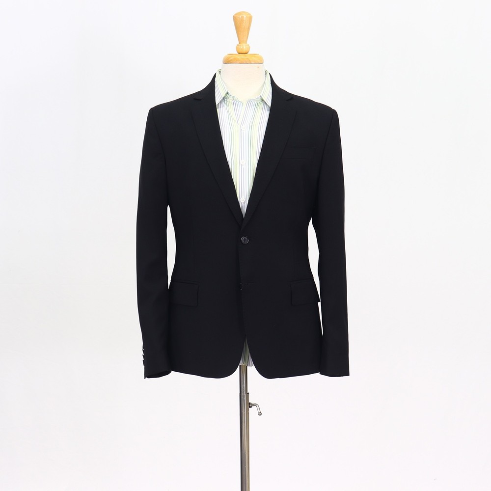 Roberto Cavalli 42R Black Sport Coat Blazer Jacket Solid 2-Button Wool
