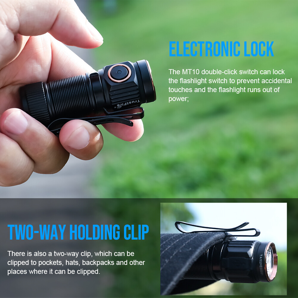 TrustFire EDC Flashlight Rechargeable,1000 Lumen Flashlight 5 Modes Torch（MT10）