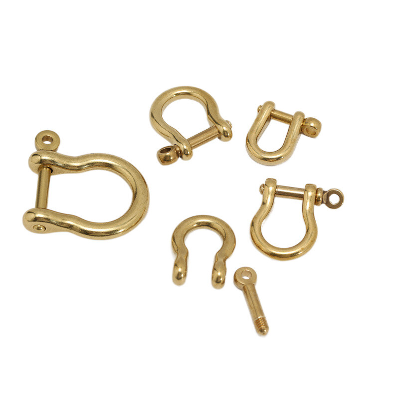 Solid Brass Bow Shackle Joint Connect D Ring For Bag Wallet Key Chain Use