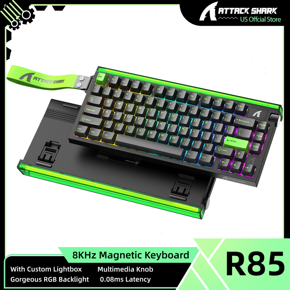 ATTACK SHARK R85 HE Rapid Trigger Keyboard Magnetic Switch with Custom Lightbox