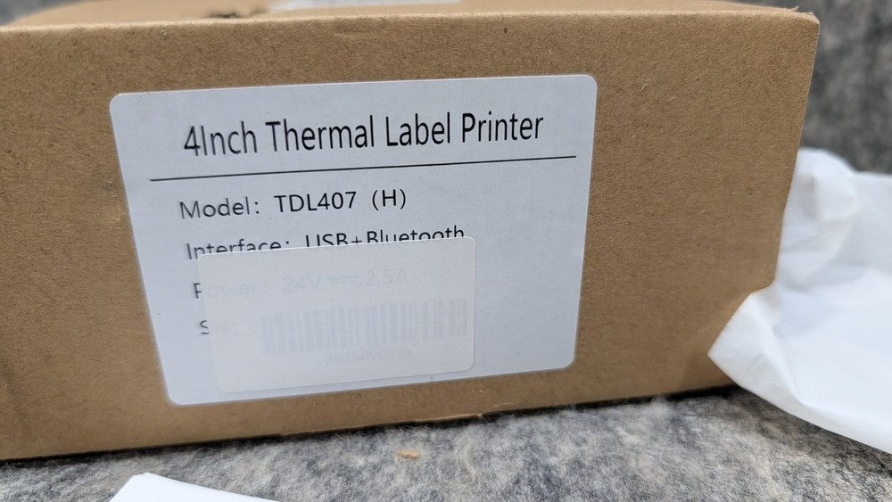 4 Inch Thermal Label Printer MODEL TDL407 USB And Bluetooth Connectivity
