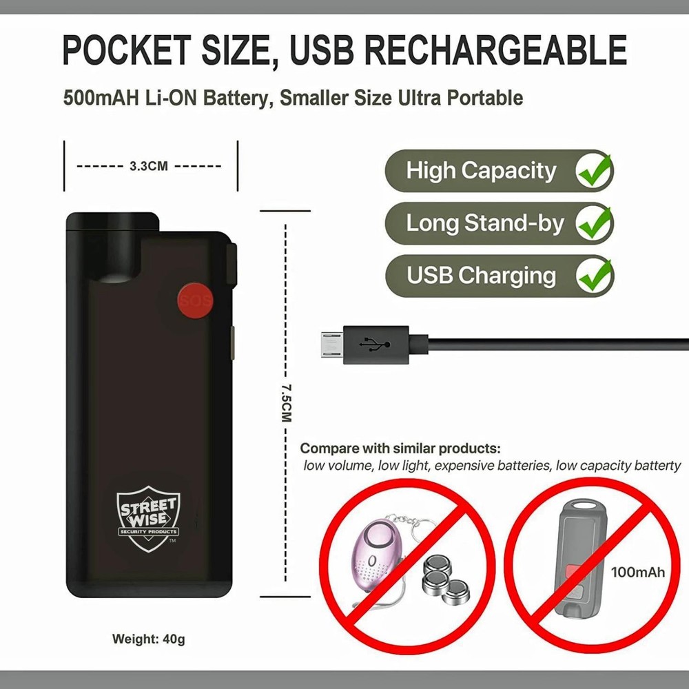 Personal Knight Security ALARM And Flashlight With a Blinding Lumen Strobe Light