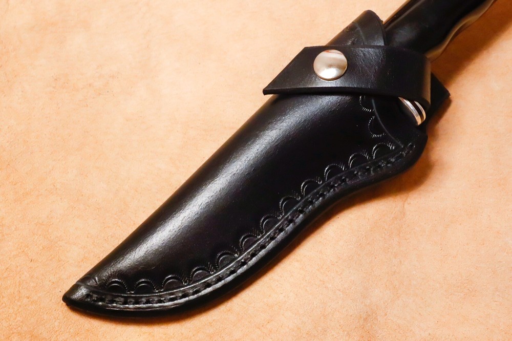 Custom Black Leather Sheath for Buck 119 (left hand)