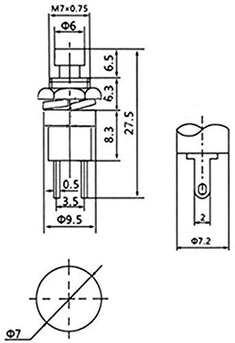 Momentary Push Button Switch,Mini Button Switch with Pre-soldered 20AWG