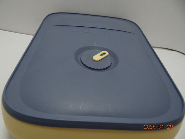 Egg Storage Box Blue And Yellow Holds 18-20 Eggs Stackable Egg Box