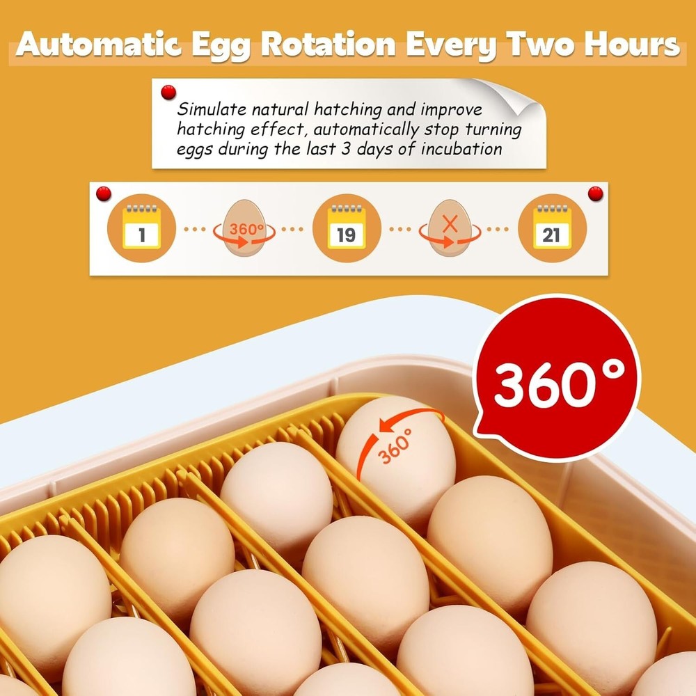 56 Egg Incubator for Hatching Eggs w/Automatic Egg Turner Temperature Display