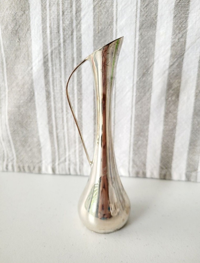 Antique Silverplate Pitcher 7" longneck Creamer jug Silver Plate