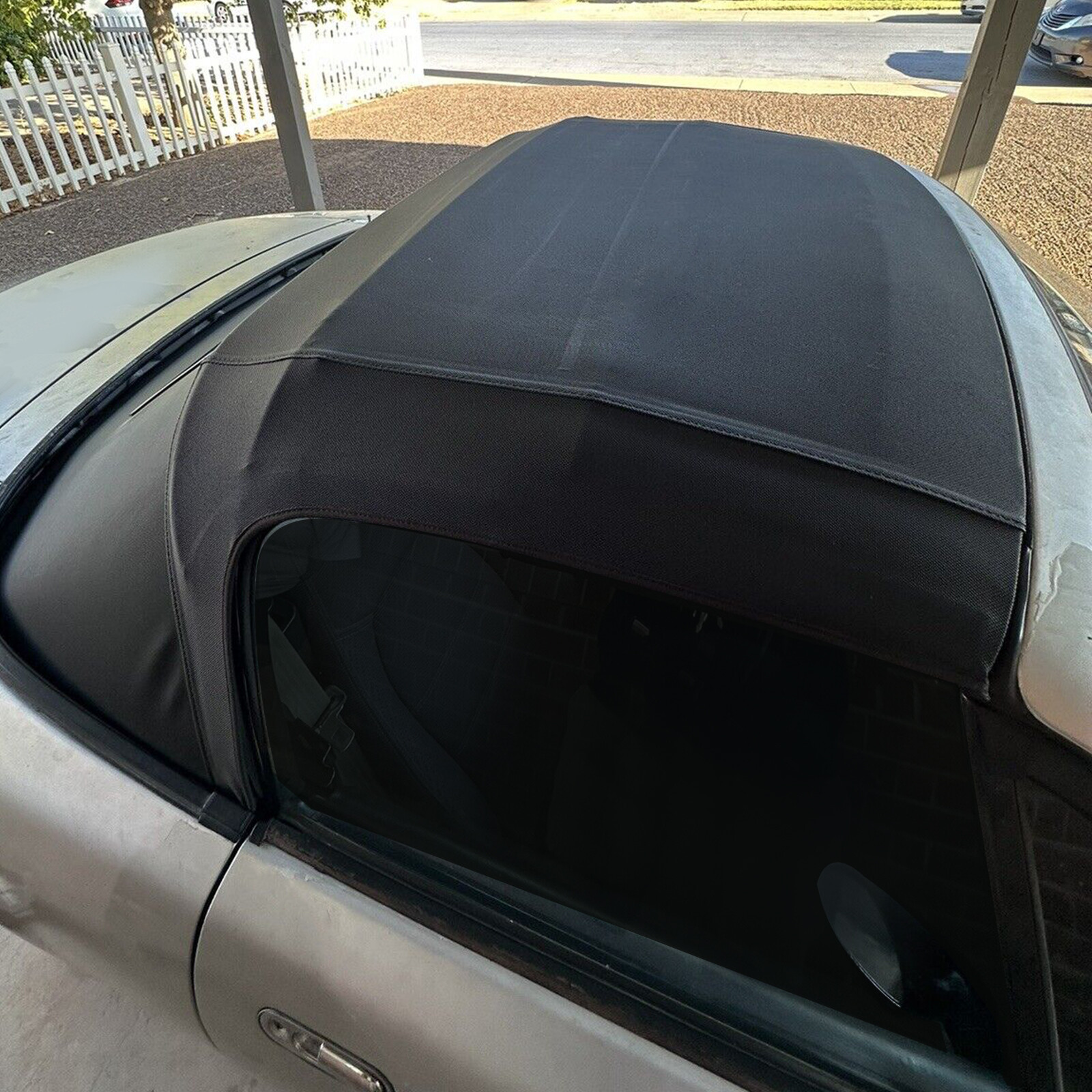 Black Convertible Soft Top w/Heated Glass Window For Mazda Miata 1990-2005 99-05