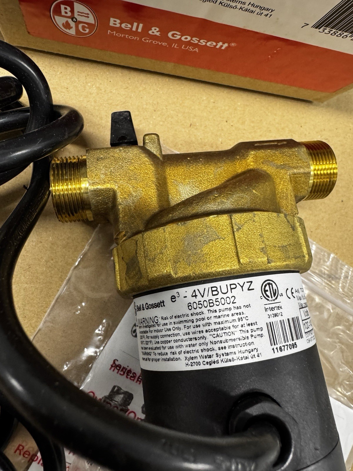 Bell & Gossett ecocirc® e3 Series e3-4V/BUPYZ 6050B5002 Circulating Pump