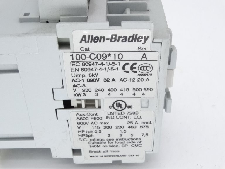 ALLEN BRADLEY 100-C09D10 SERIES A CONTACTOR