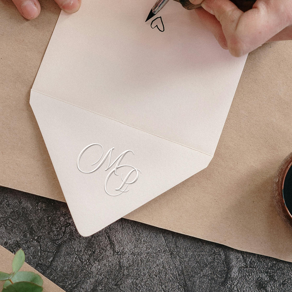 Custom Monogram Embosser Seal Personalized Wedding Embosser Stamp For Invites