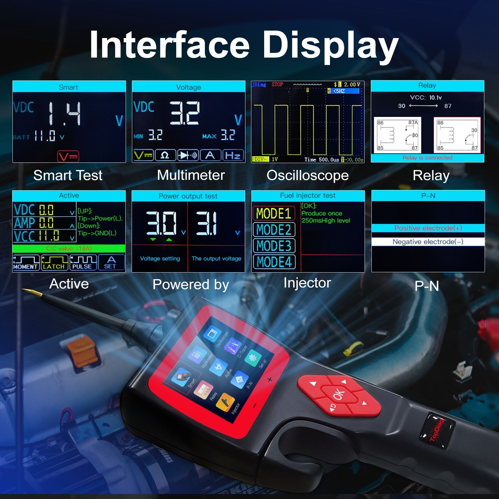 2026New P200 Car Power Probe Kit Circuit Tester Car Electrical System Analyzer