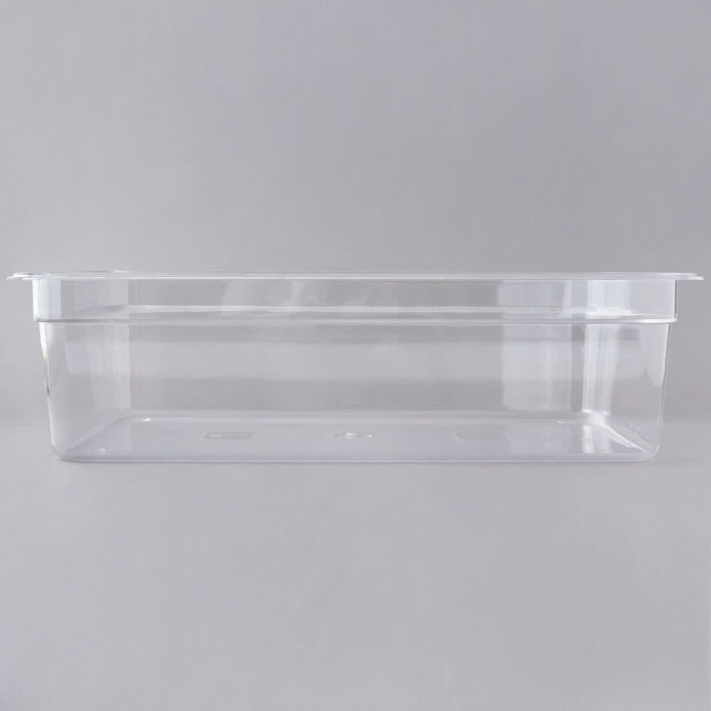 Full Size 6" Deep Clear Plastic Polycarbonate Prep Table Hotel Buffet Food Pan