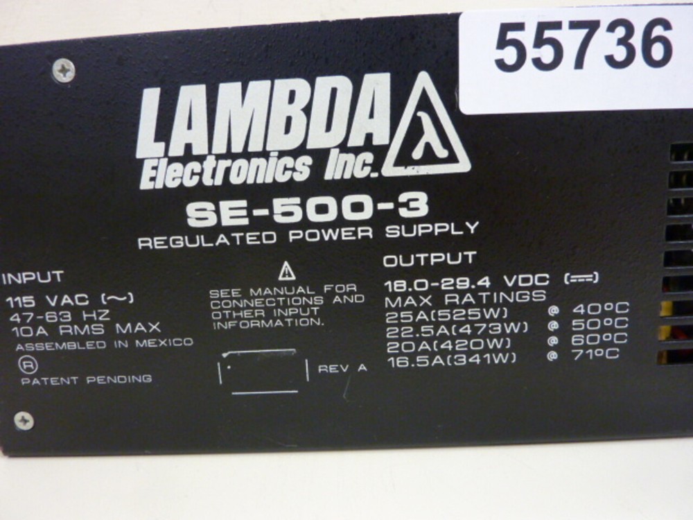 LAMBDA Regulated Power Supply SE-500-3 Used #35246