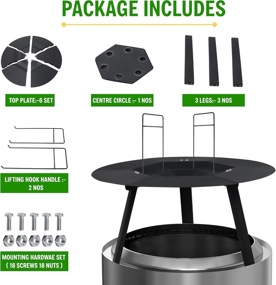 FEBTECH - 17.5" Fire Pit Heat Deflector Compatible for 15" Fire Pit