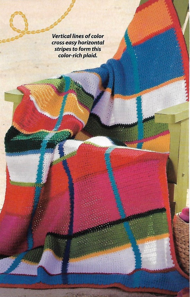 Almost Preppy Plaid Afghan crochet pattern instructions