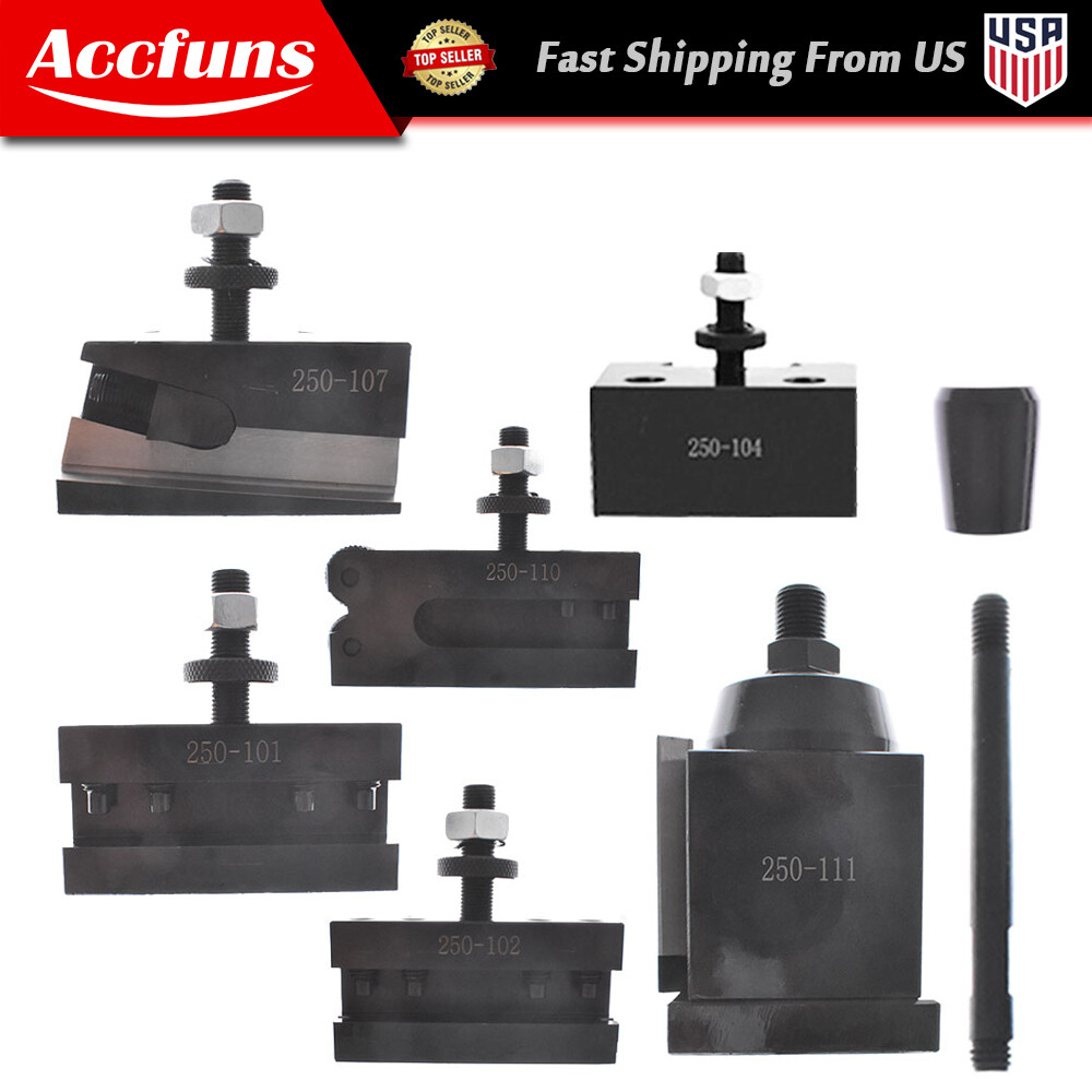 For Lathe 6- 12" AXA Size 250-111 Set Wedge Type Quick Change Tool Post Set