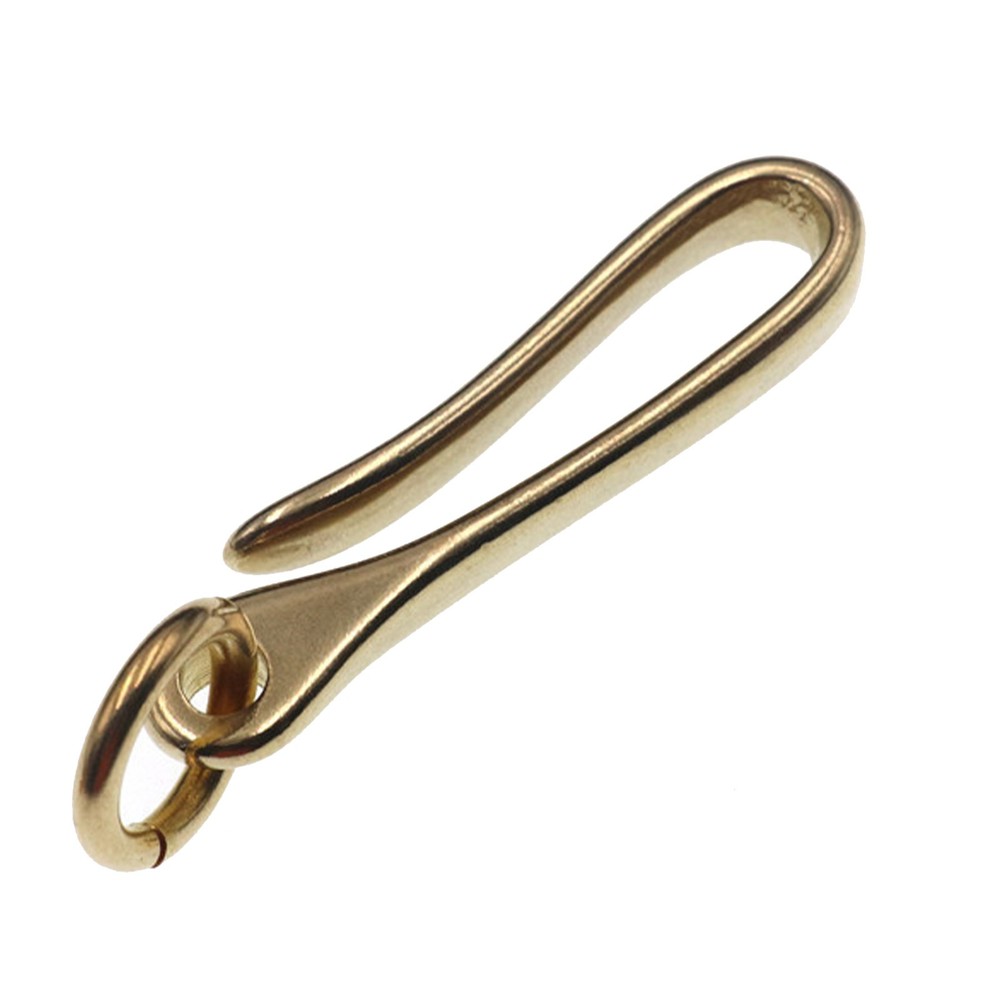 6cm Retro Solid Brass KeyChain Key Ring Belt U Hook Wallet Chain Fish Hook