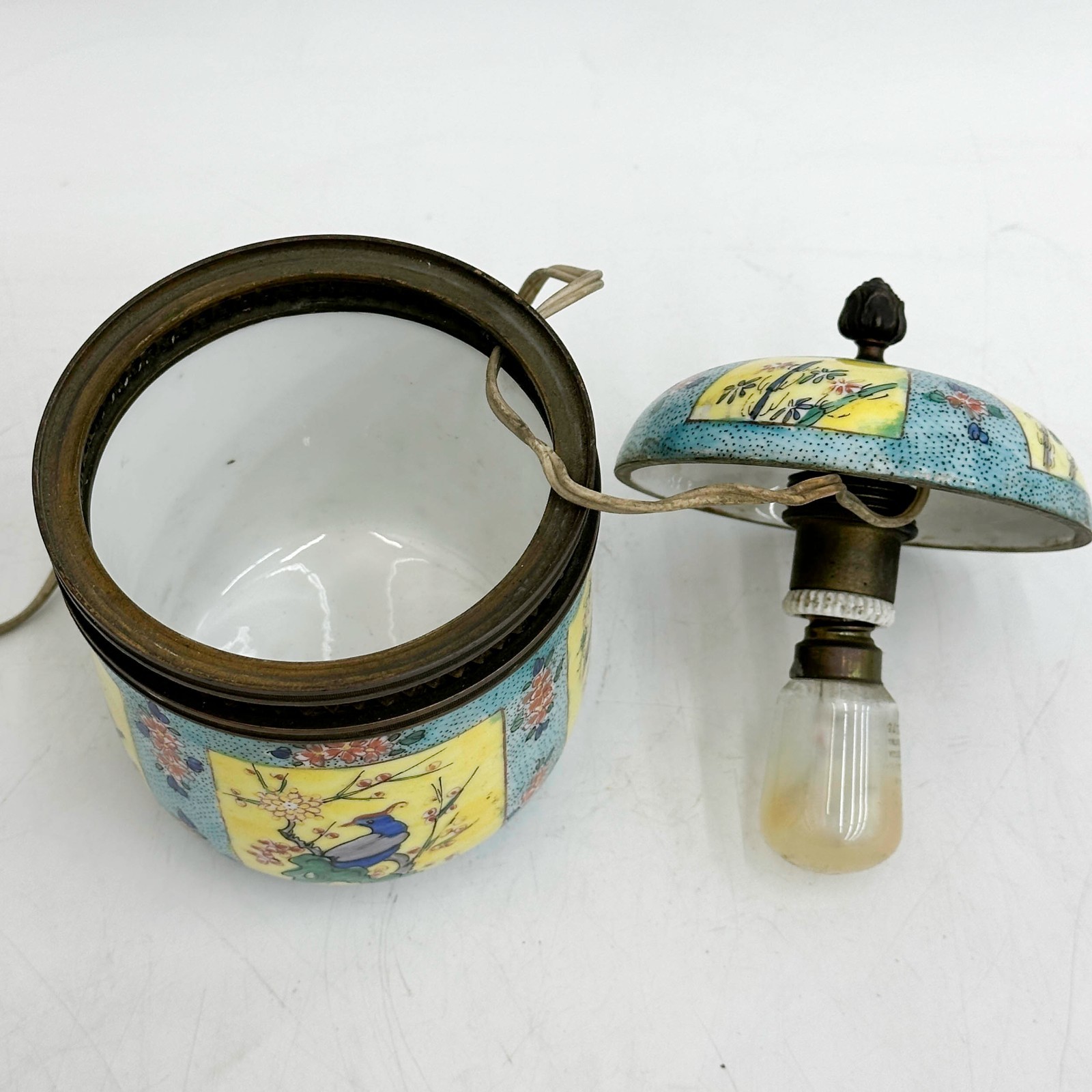 Chinese Enameled Porcelain Mounted Lamp Jar early 20th century