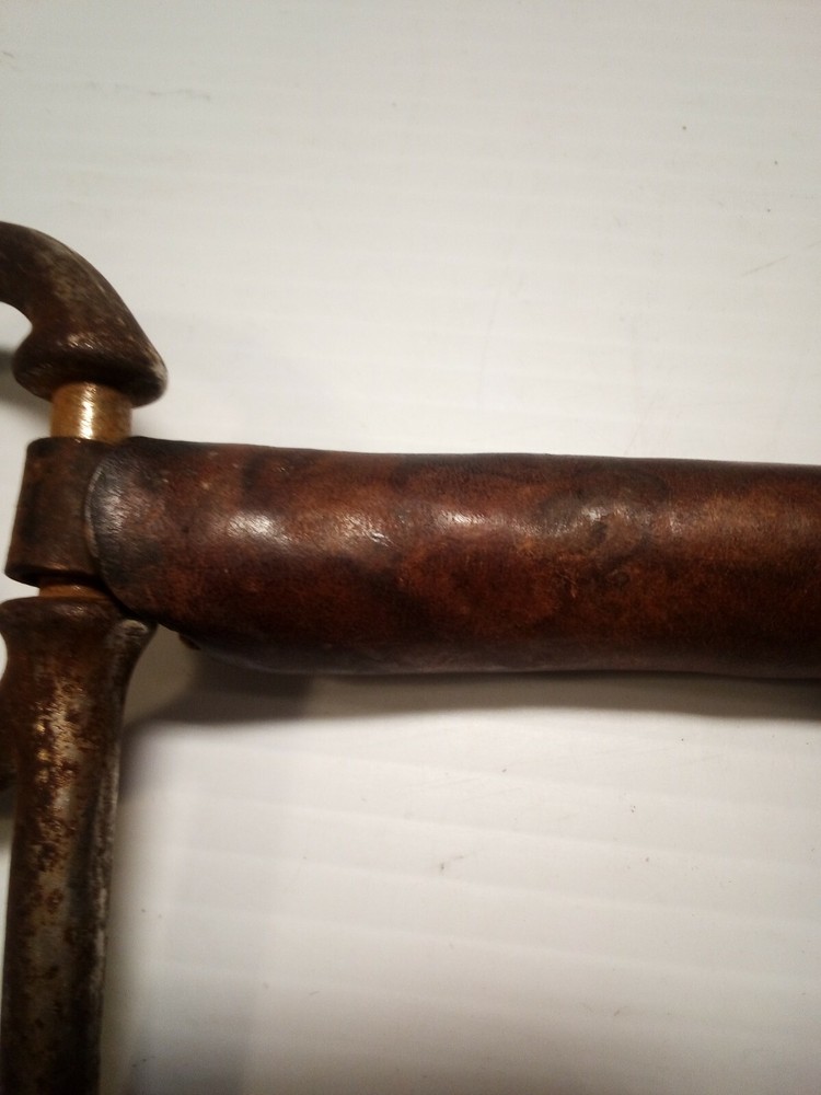 Antique Half Cheek Driving Bit Leather covered, Spoon Cheeks