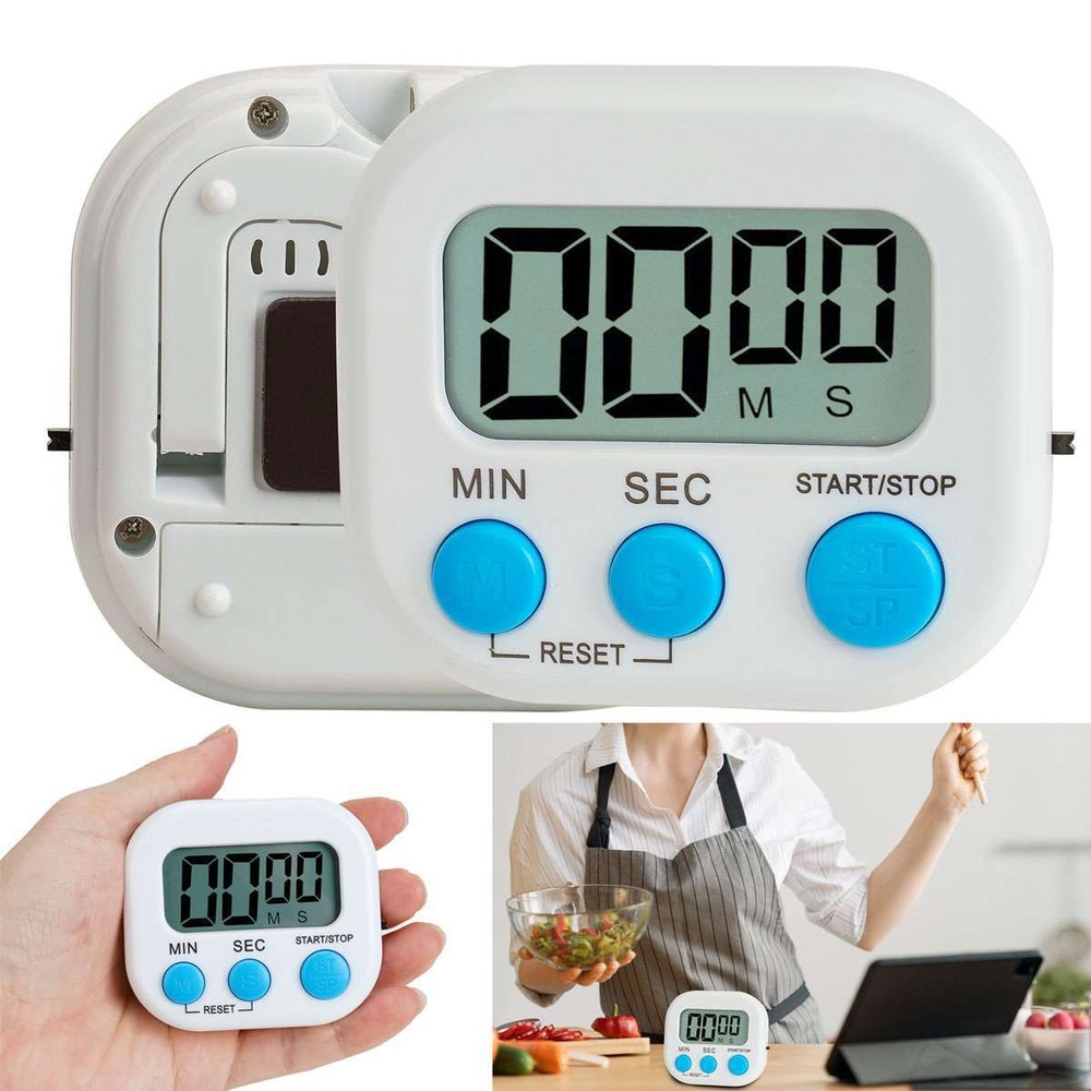 Kitchen Timer Magnetic LCD Digital Countdown Stopwatch With Stand Alarm Clock US