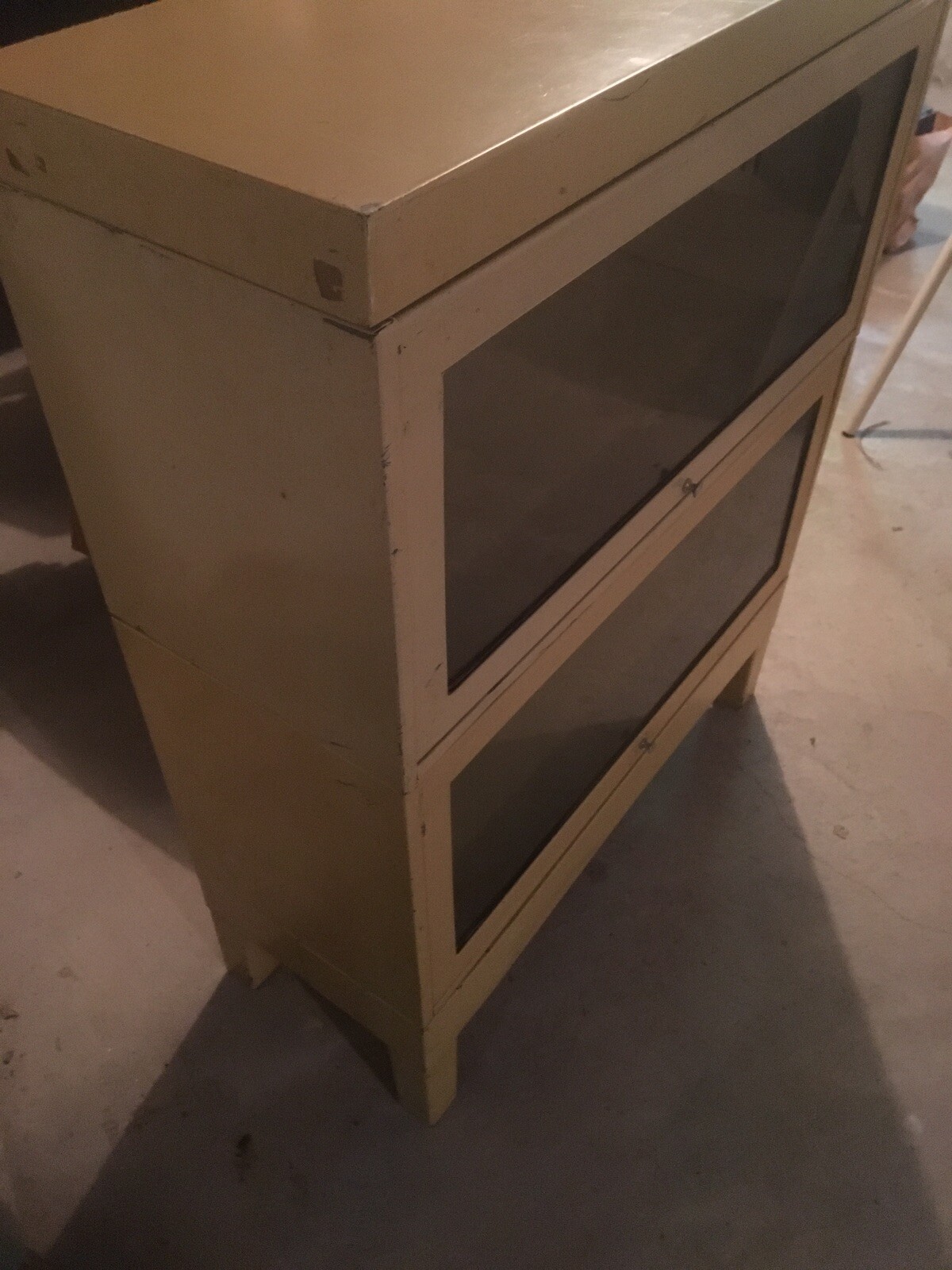 Detroit Arsenal Mid Century Modern Industrial Glass And Metal Barrister Bookcase